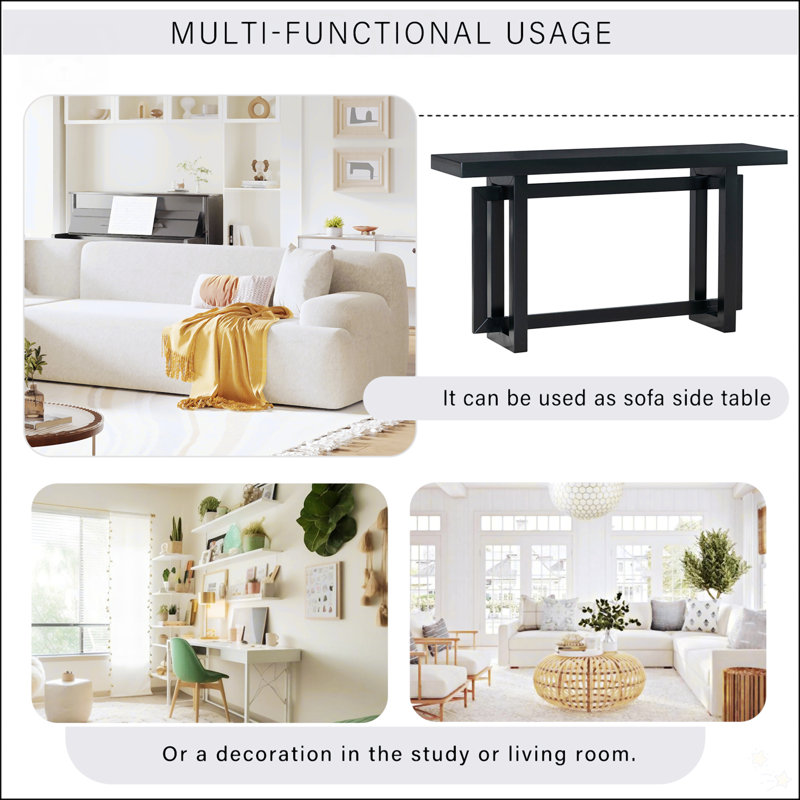 MaMa Contemporary Console Table With Wood Top Extra Long Entryway Table For Entryway Hallway Living Room Foyer Corridor Wayfair